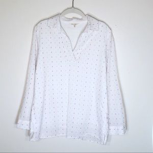 Linda Anderson blouse white long sleeve M